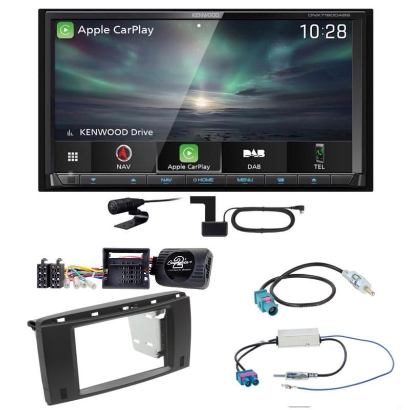 Kenwood DNX-7190DABS CarPlay Android Auto DAB+ USB Einbauset für Mercedes R W251