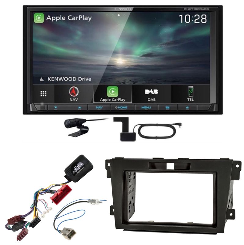 Kenwood DNX-7190DABS CarPlay Navigation Android Auto Einbauset für Mazda CX-7