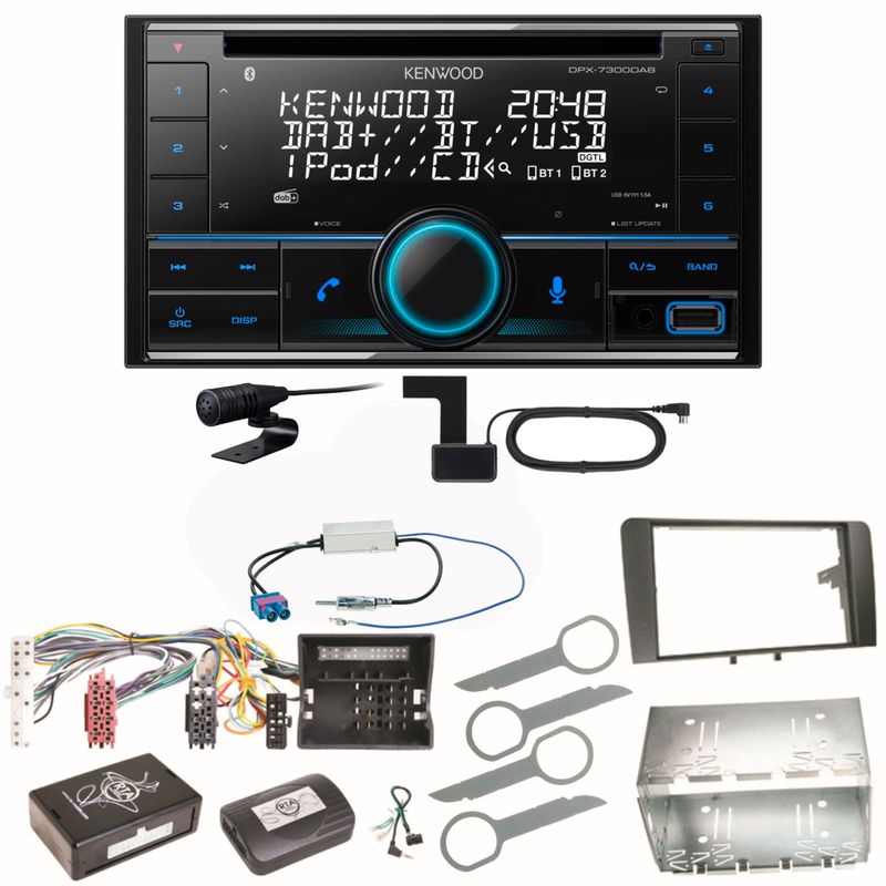 Kenwood DPX-7300DAB Bluetooth Digitalradio Einbauset für Audi A3 8P 8PA