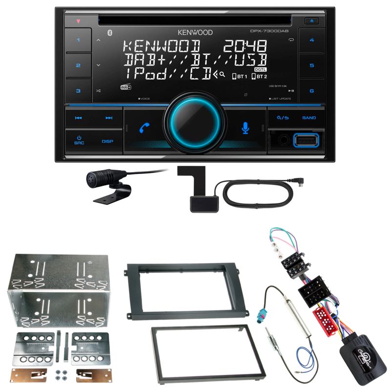 Kenwood DPX-7300DAB Bluetooth DAB CD USB Einbauset für Porsche Cayenne bis 2006