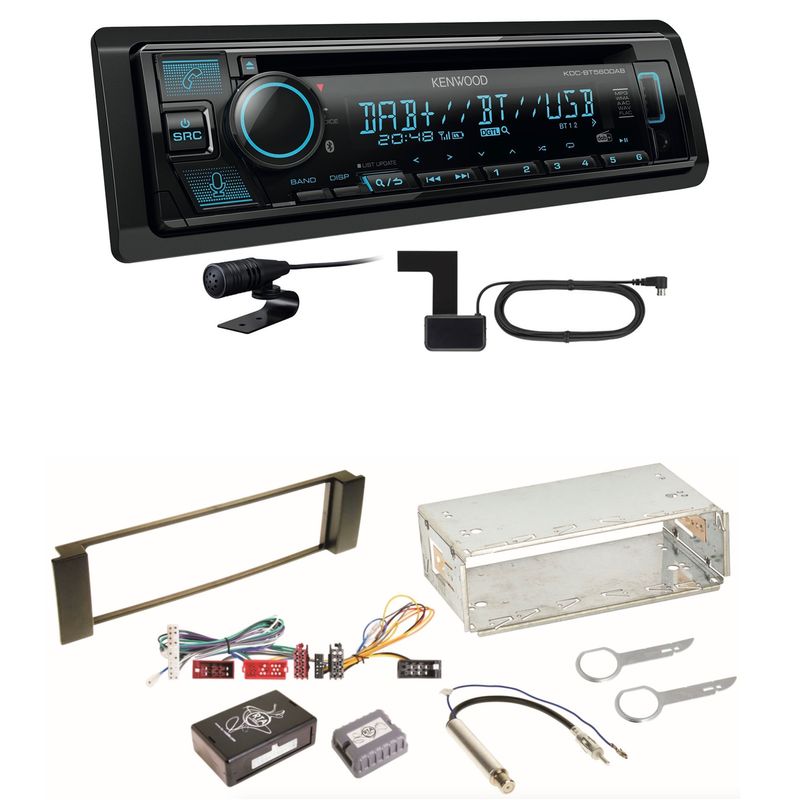 Kenwood KDC-BT560DAB Bluetooth DAB USB CD Einbauset für Audi A3 8L A6 4B