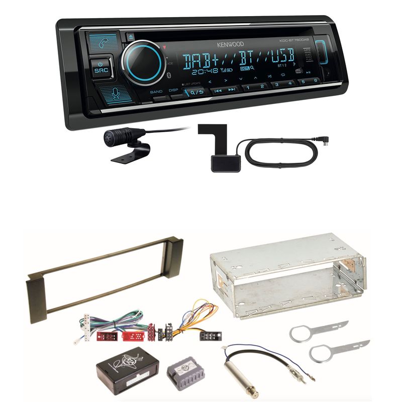 Kenwood KDC-BT760DAB Bluetooth DAB USB CD Einbauset für Audi A3 8L A6 4B