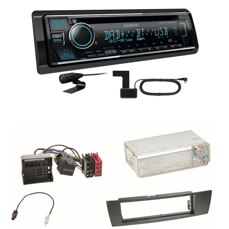 Kenwood KDC-BT760DAB Bluetooth Digitalradio Einbauset für BMW E90 E91 E92 E93