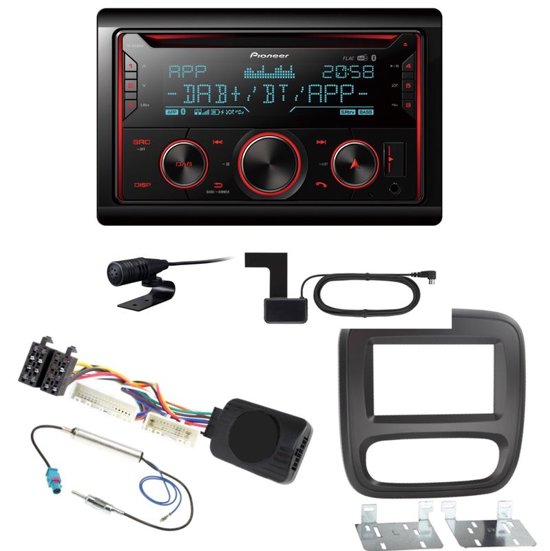 Pioneer FH-S820DAB USB DAB+ MP3 Digitalradio Einbauset für Opel Vivaro B