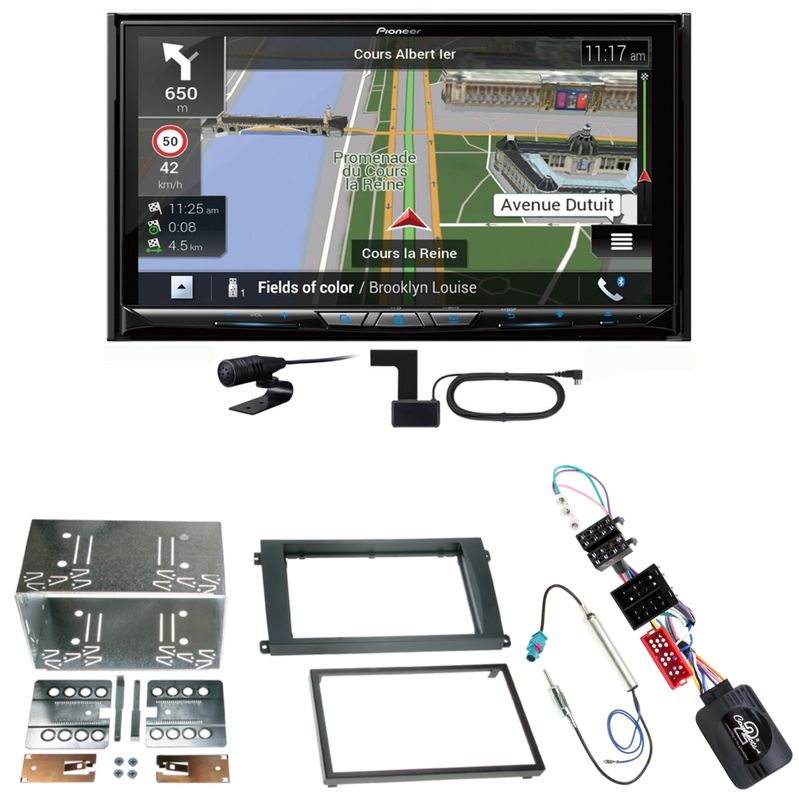 Pioneer AVIC-Z930DAB USB Navigation DAB+ Einbauset für Porsche Cayenne bis 2006