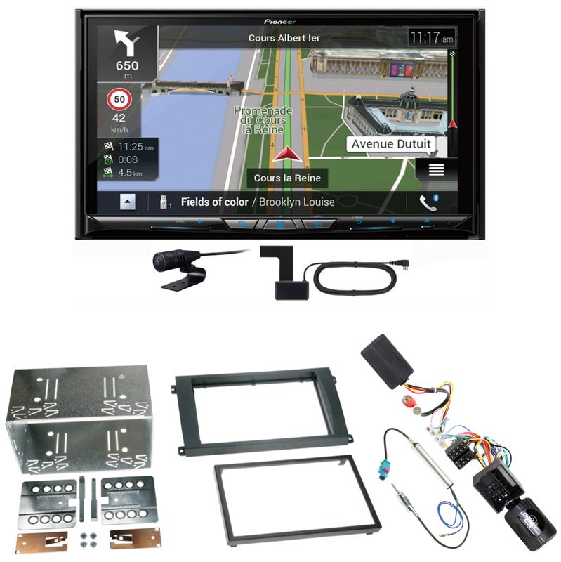 Pioneer AVIC-Z930DAB USB Navigation DAB+ Einbauset für Porsche Cayenne ab 2007