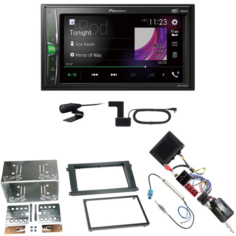 Pioneer DMH-A3300DAB USB Digitalradio Einbauset für Porsche Cayenne bis 2006