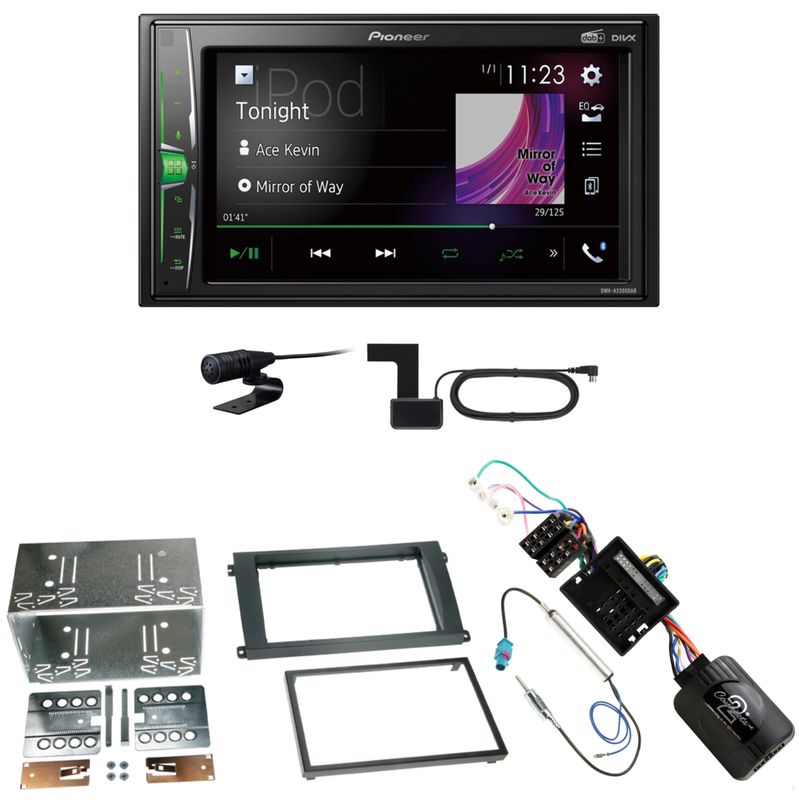 Pioneer DMH-A3300DAB USB Digitalradio DAB+ Einbauset für Porsche Cayenne ab 2007