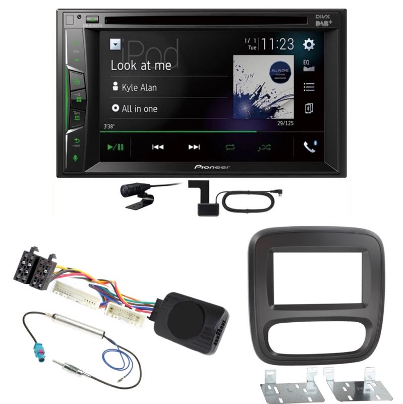 Pioneer AVH-A3200DAB USB DAB+ MP3 Autoradio Einbauset für Renault Trafic 3