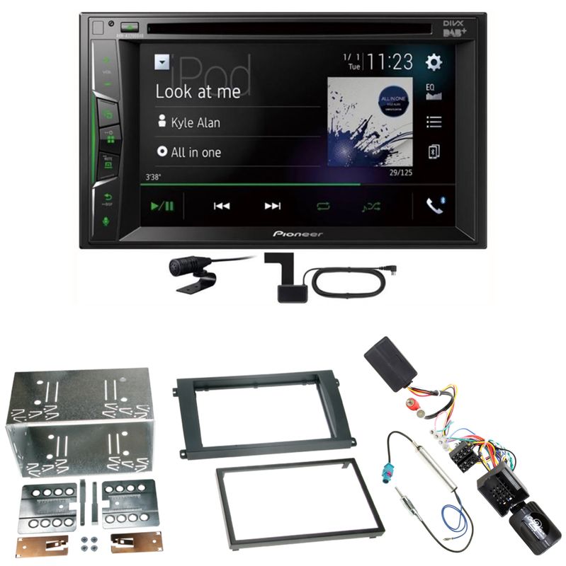 Pioneer AVH-A3200DAB USB Digitalradio DAB+ Einbauset für Porsche Cayenne ab 2007
