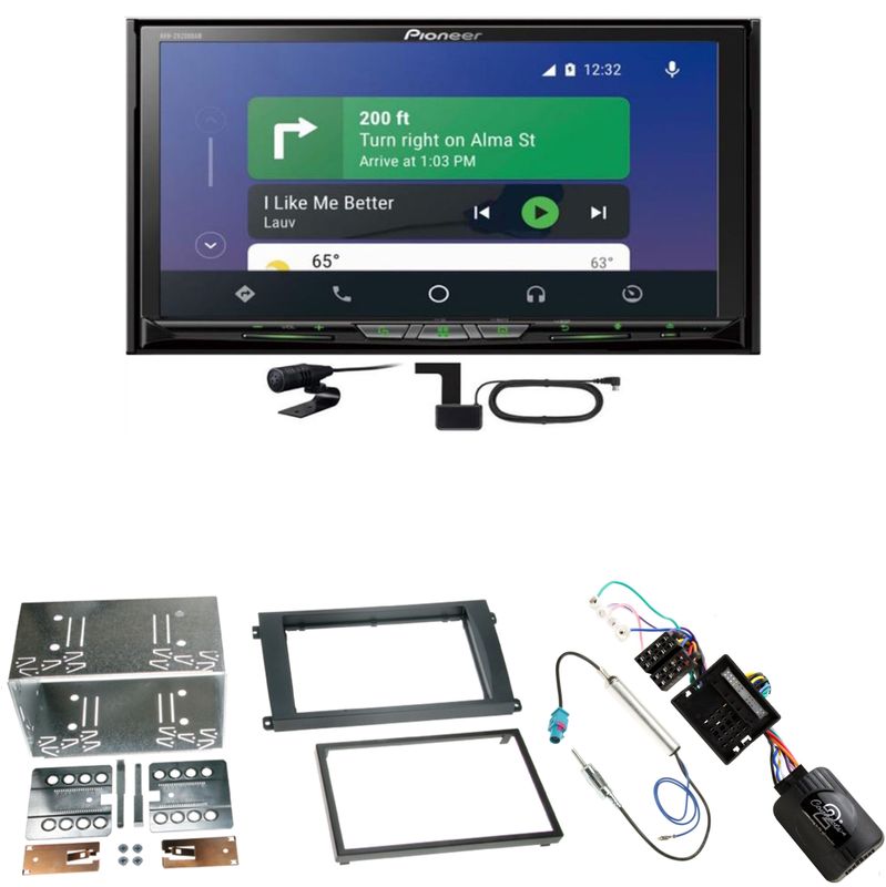 Pioneer AVH-Z9200DAB CarPlay Android Auto Einbauset für Porsche Cayenne ab 2007