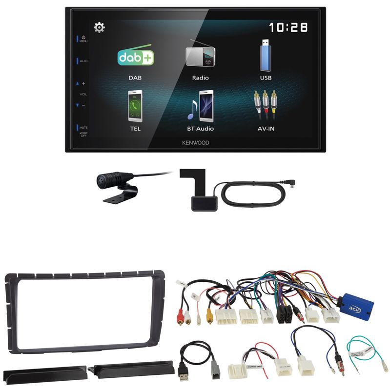 Kenwood DMX-125DAB USB Bluetooth MP3 DAB+ Einbauset für Toyota Hilux ab 2011