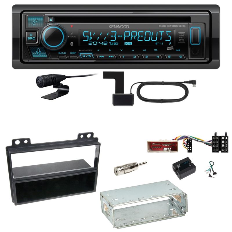 Kenwood KDC-BT960DAB Bluetooth Digitalradio Einbauset für Ford Fusion Fiesta