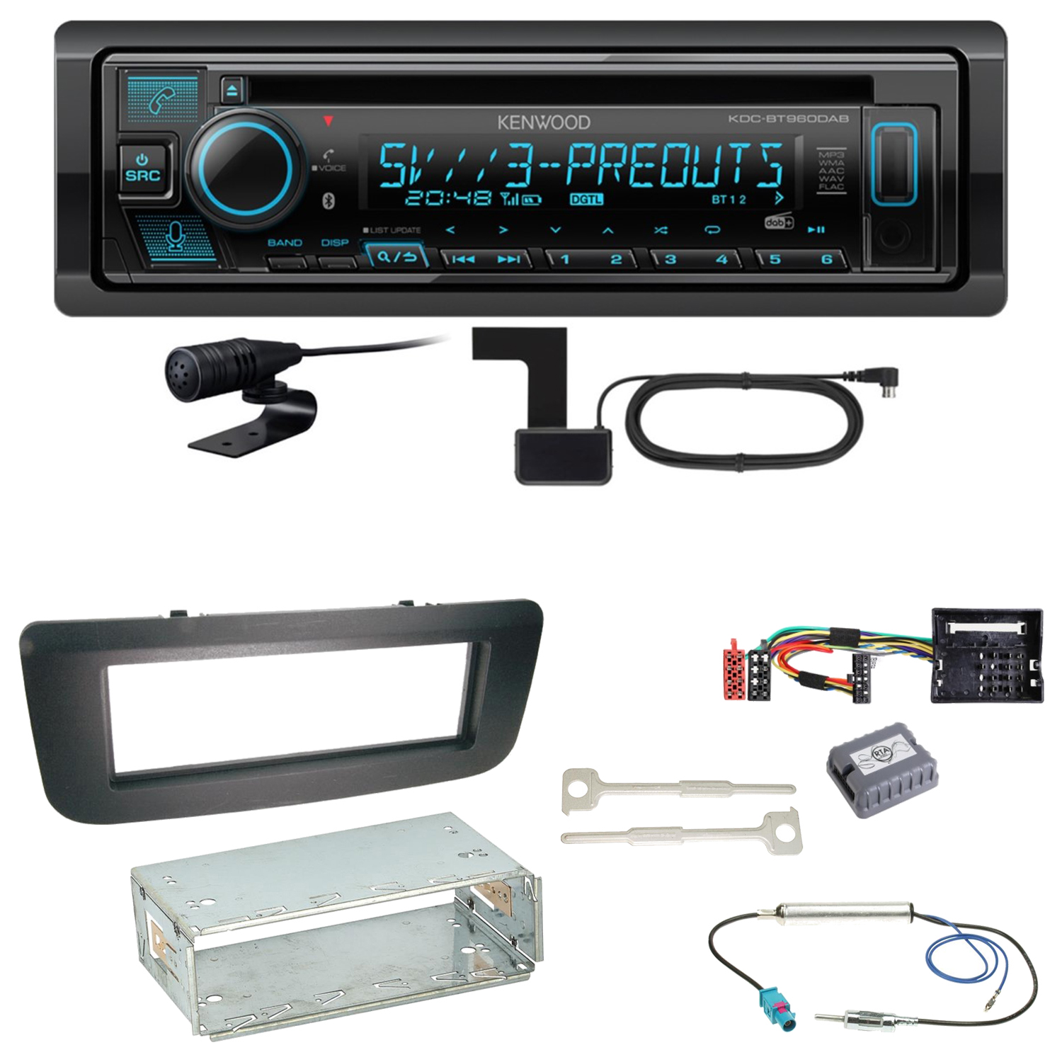 Kenwood KDC-BT960DAB Autoradio Bluetooth/CD/USB/DAB+