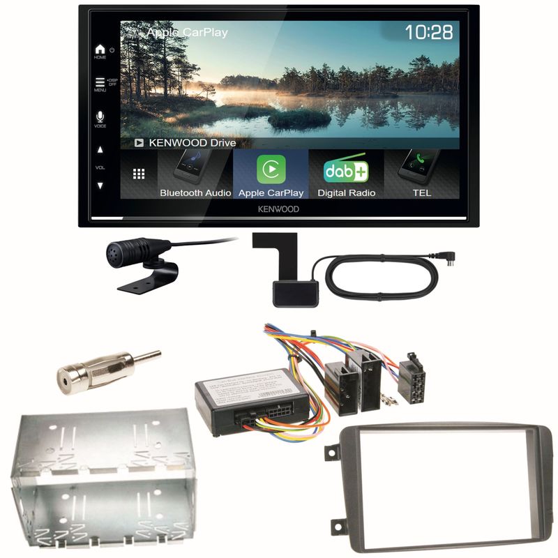 Kenwood DMX7722DABS CarPlay Einbauset für Mercedes C-Klasse W203 CLK W208 W209