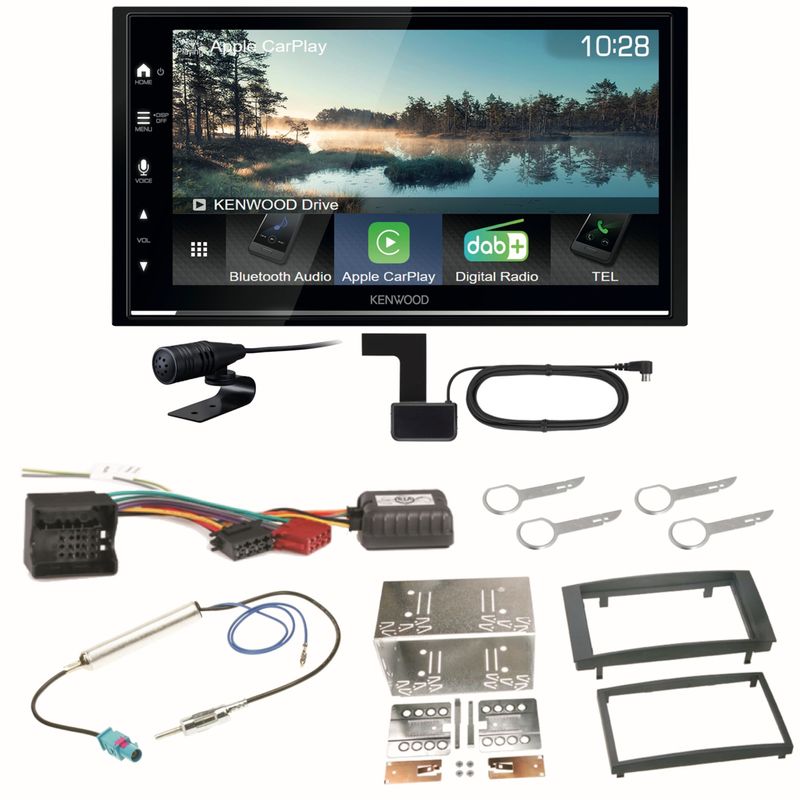 Kenwood DMX7722DABS Android Auto CarPlay Einbauset für T5 2003-2015 Multivan