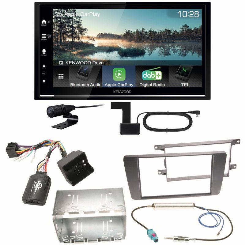 Kenwood DMX7722DABS Android Auto CarPlay Einbauset für Skoda Octavia 2 Yeti 5L