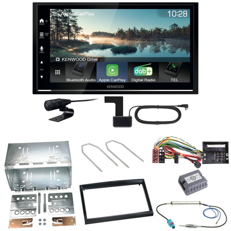 Kenwood DMX7722DABS Android Auto Einbauset für Peugeot 207 307 Partner Expert