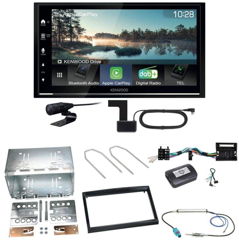 Kenwood DMX7722DABS Android Auto Einbauset für Peugeot 207 307 Partner Expert