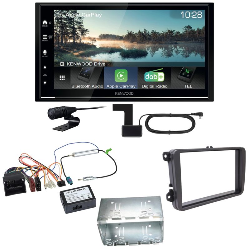 Kenwood DMX7722DABS Android Auto CarPlay Einbauset für Tiguan Amarok Caddy Jetta