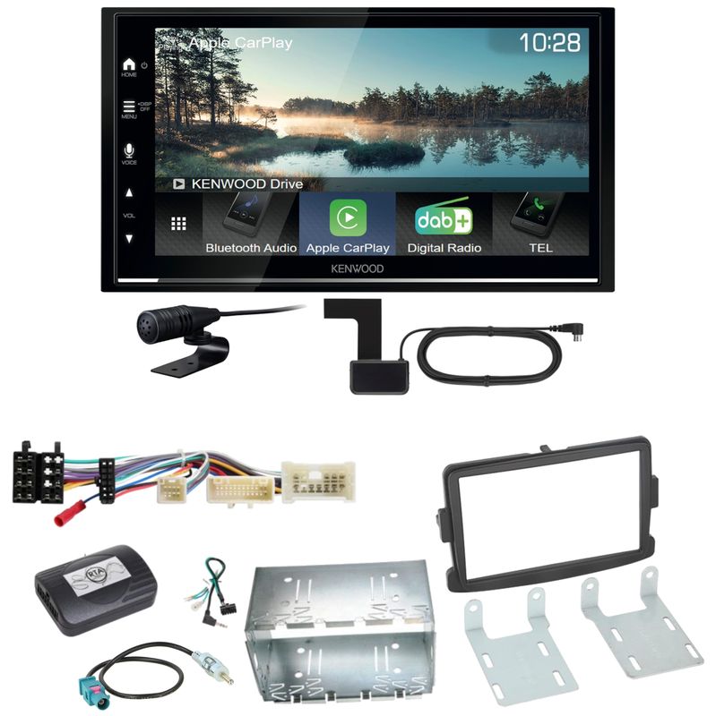 Kenwood DMX7722DABS Android Auto CarPlay Einbauset für Dacia Duster Lodgy Logan