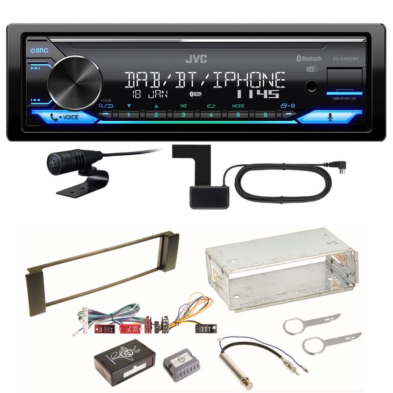 JVC KD-X482DBT Bluetooth USB Digitalradio Einbauset für Audi A3 8L A6 4B