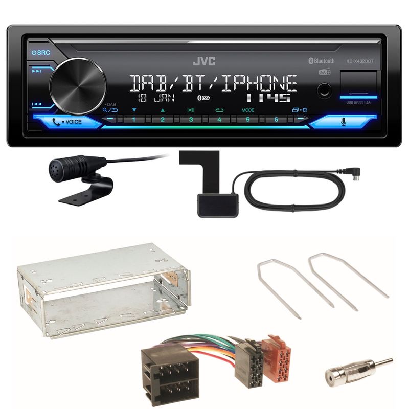 JVC KD-X482DBT Bluetooth DAB Einbauset für Opel Astra F G Corsa B Zafira A