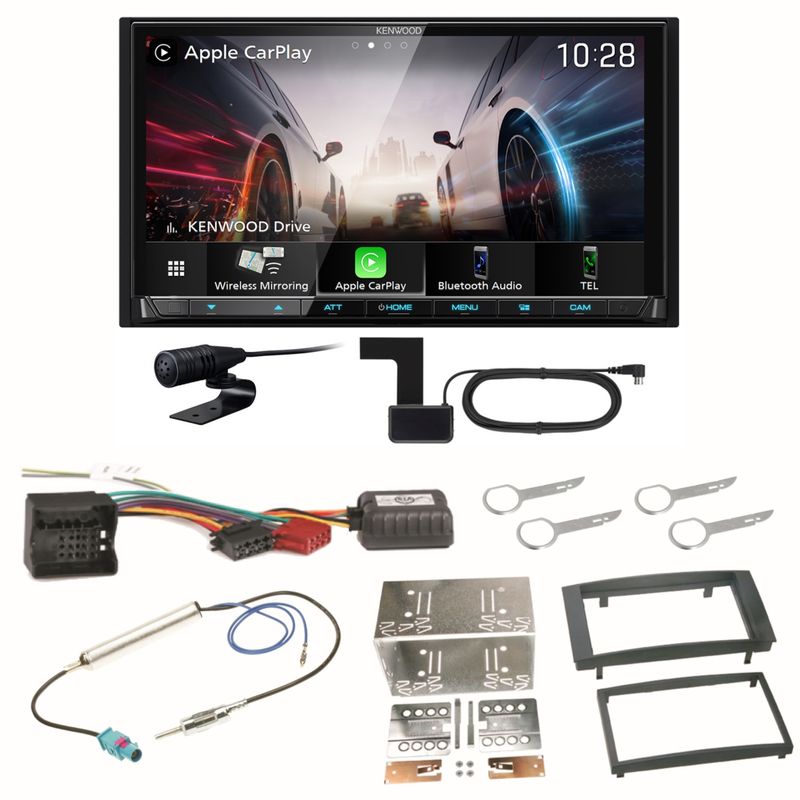 Kenwood DMX8021DABS Android Auto CarPlay Einbauset für T5 2003-2015 Multivan