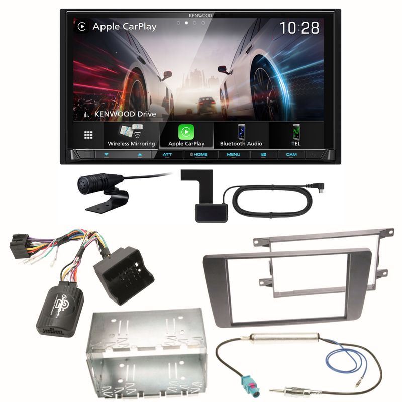 Kenwood DMX8021DABS Android Auto CarPlay Einbauset für Skoda Octavia 2 Yeti 5L