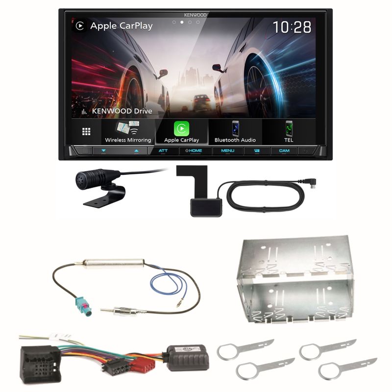 Kenwood DMX8021DABS Android Auto CarPlay Bluetooth Einbauset für Fox Polo 9N3