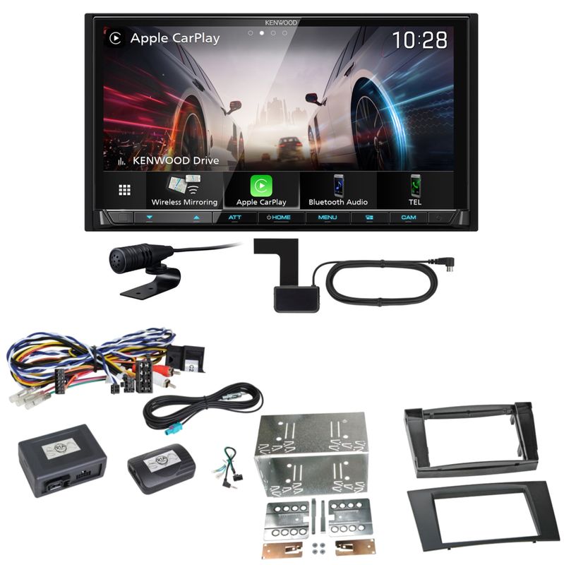 Kenwood DMX8021DABS Android Auto CarPlay Einbauset für Mercedes W211 CLS W219