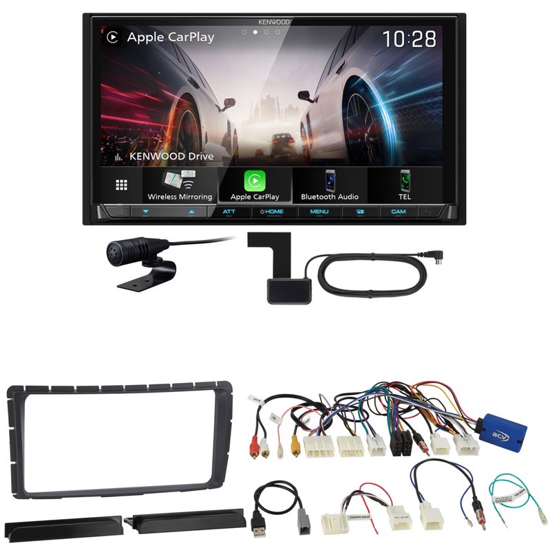 Kenwood DMX8021DABS Android Auto CarPlay Einbauset für Toyota Hilux ab 2011