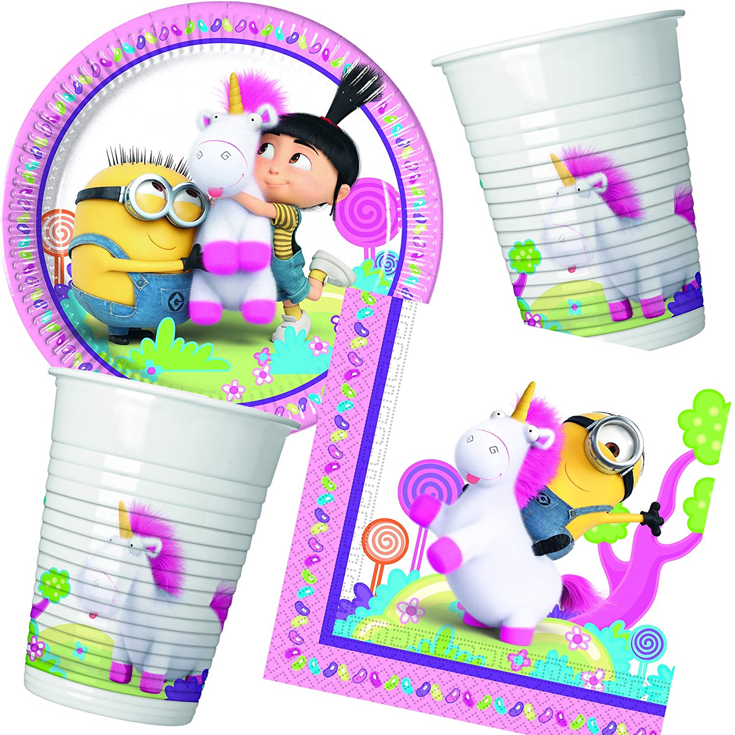 Fluffy Minions Party Set 52-teilig Kinder Geburtstag