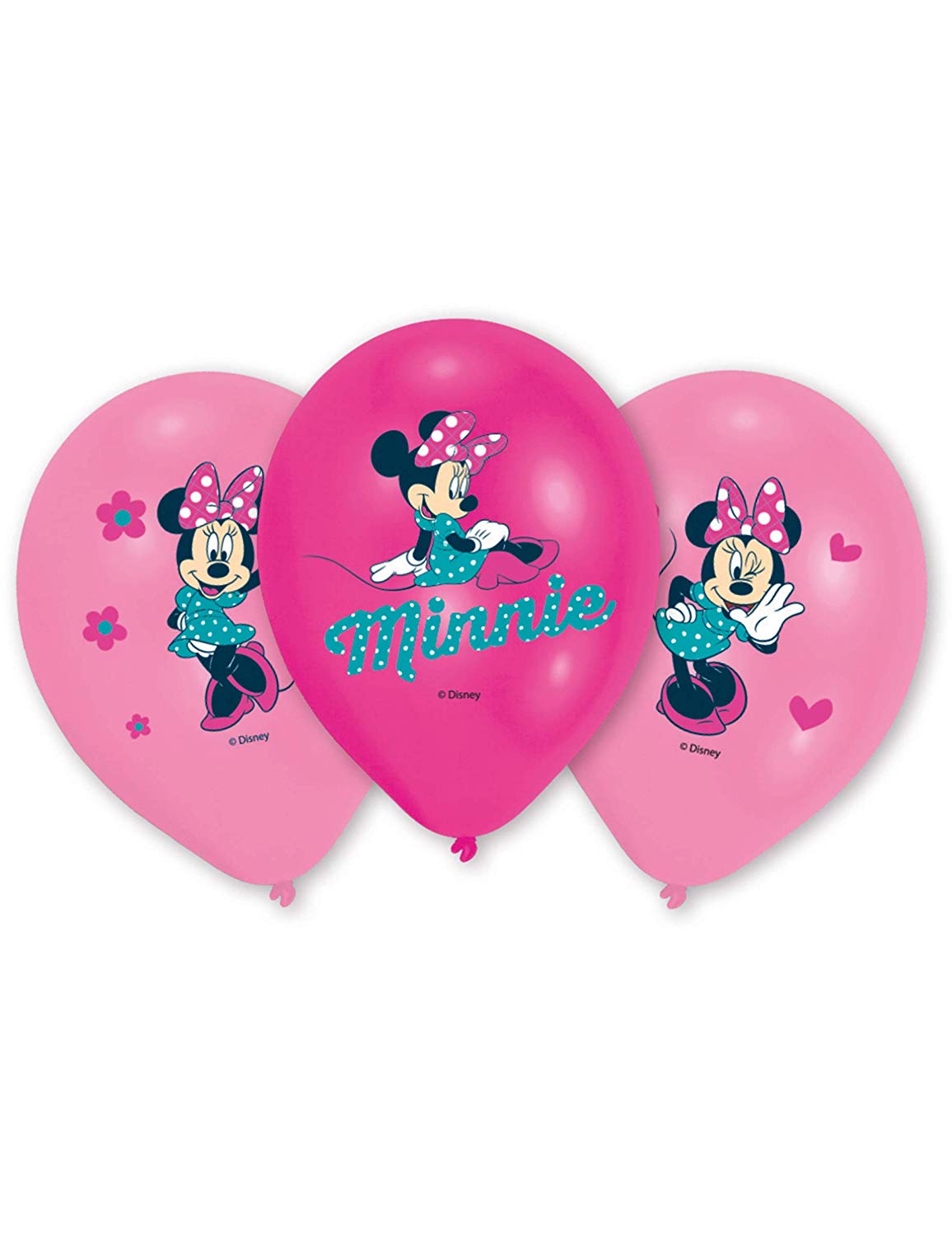 Minnie Maus - 6 Latexballons 4-seitig 27,5cm