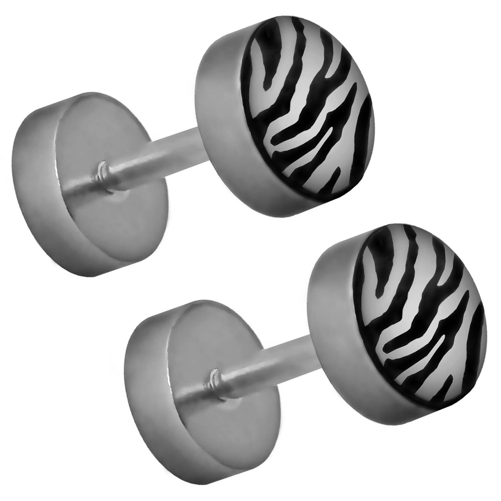 2 Finto Plugs Fakeplug Piercing Tunnel Estensore Falso Orecchini - Foto 13