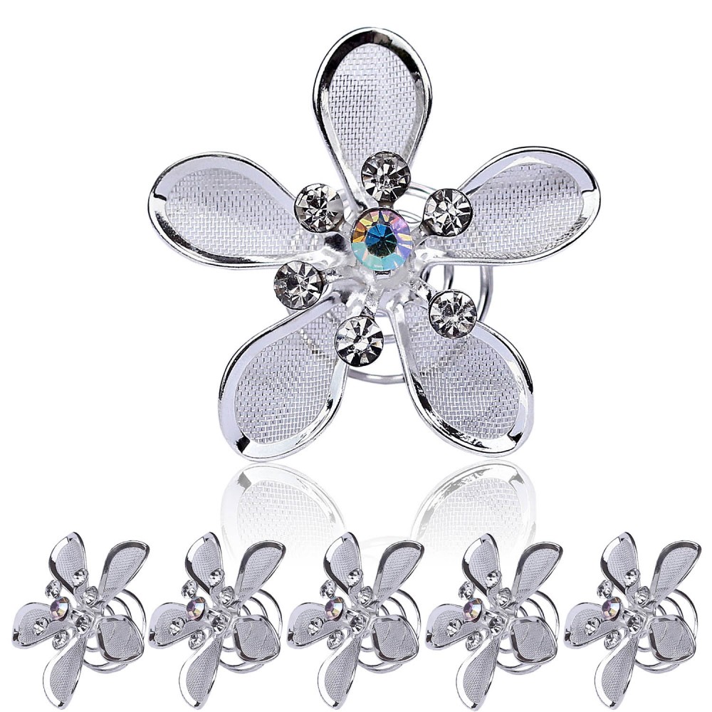 Haarnadeln Curlies Set Hochzeit Braut Perlen Blume Strass Haarspange Haarschmuck 