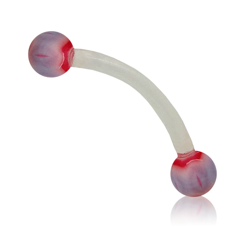 Piercing Sopracciglio Eyebrow Arcade Barbell Acrilico Acciaio Palla Trasparente - Foto 3 di 10