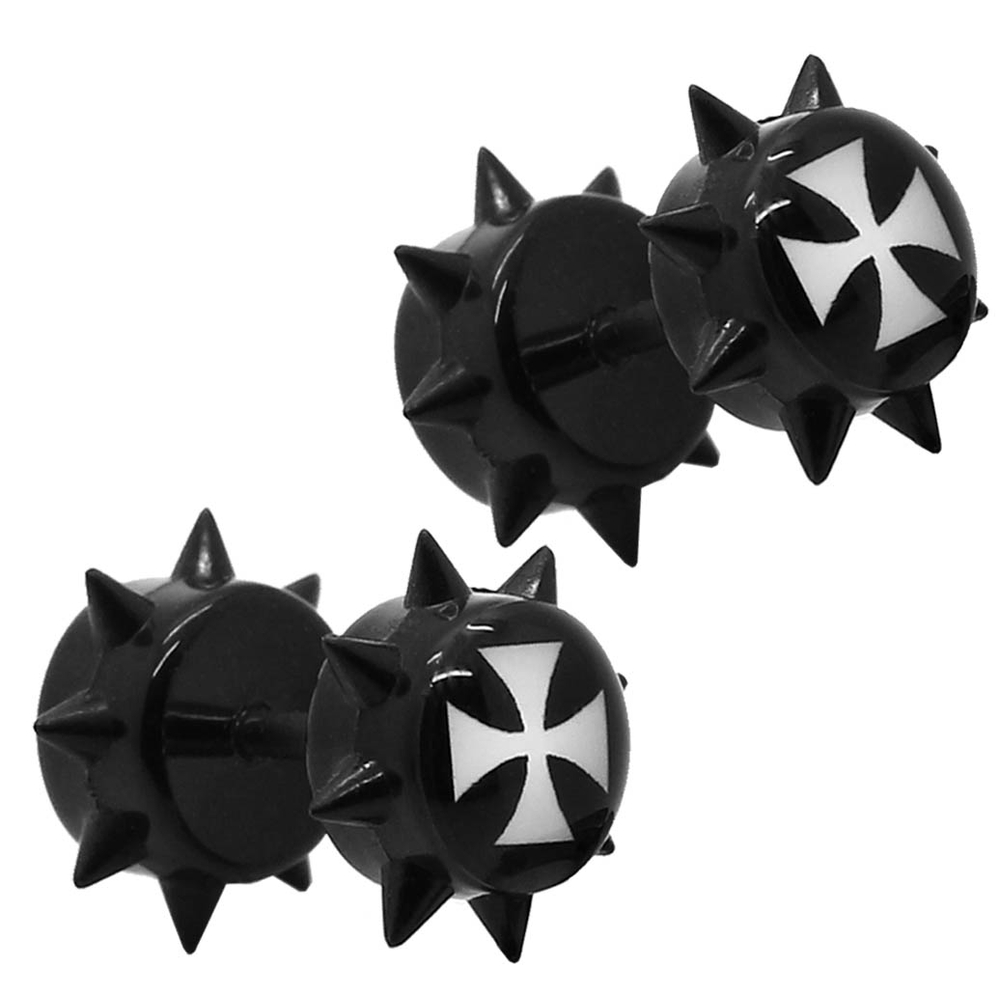 Plugs falsos enchufe falso túnel perforación cruz de hierro tornillo pendientes pendientes - Imagen 4 de 6