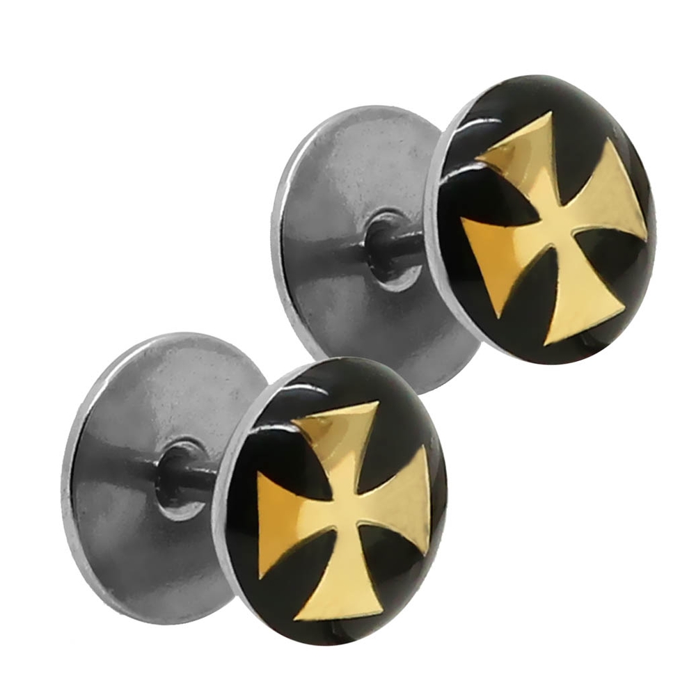 Plugs falsos enchufe falso túnel perforación cruz de hierro tornillo pendientes pendientes - Imagen 5 de 6