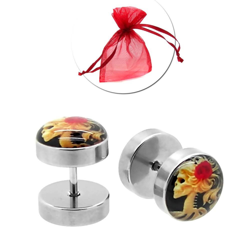 Faux Plugs (Fake Tunnels) Pour Oreilles - Diamètre 8, 10 Ou 12 Mm - Bois Naturel, Beige, Marron Ou Noir - 1 Paire - Pour Un Look Sans Agrandissement