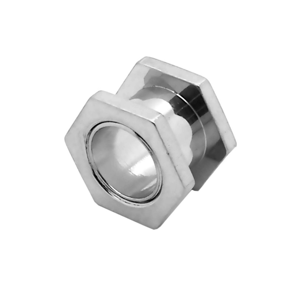 Flesh Tunnel Stainless Steel Plug Ear Piercing Screw Rhinestone Star Dehrod Silver - Picture 37 of 77