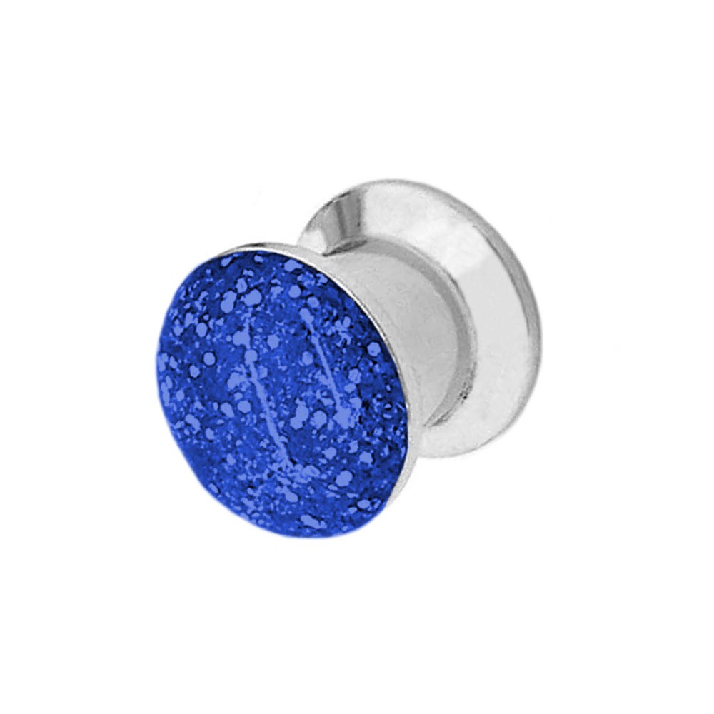 Flesh Tunnel Stainless Steel Plug Ear Piercing Screw Rhinestone Star Dehrod Silver - Picture 61 of 77