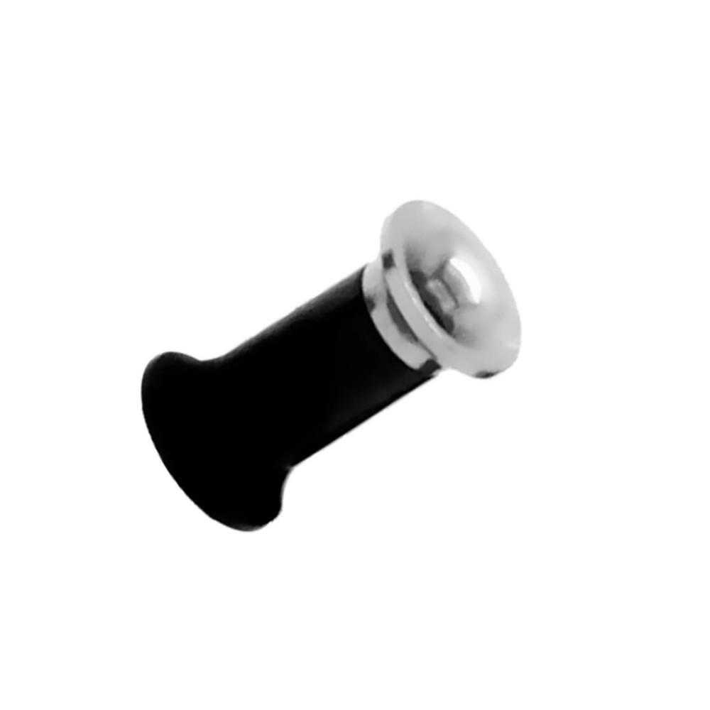 Double Flared Flesh Tunnel Acrylic Steel Plug Piercing Tunnel Set Black Silver - Picture 3 of 15