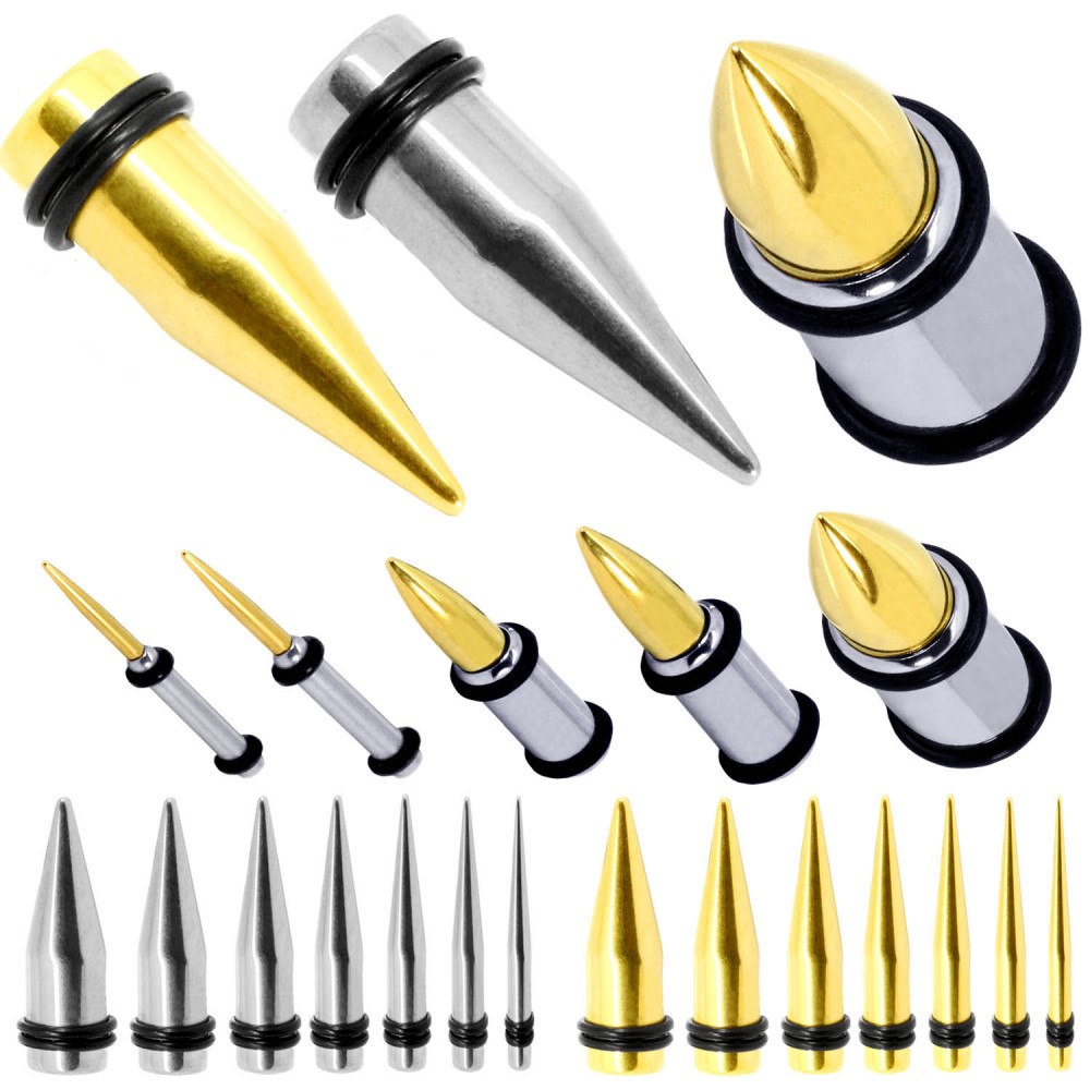 Tunnelset Edelstahl Flesh Tunnel Munition Patrone Hülse Piercing Plug