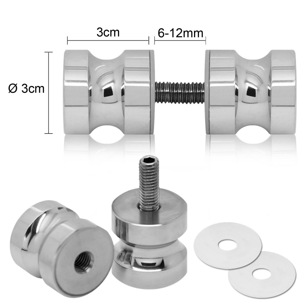 Shower Glass Door Handle Knob Solid Steel Ø 3cm Bathroom Matt Shiny