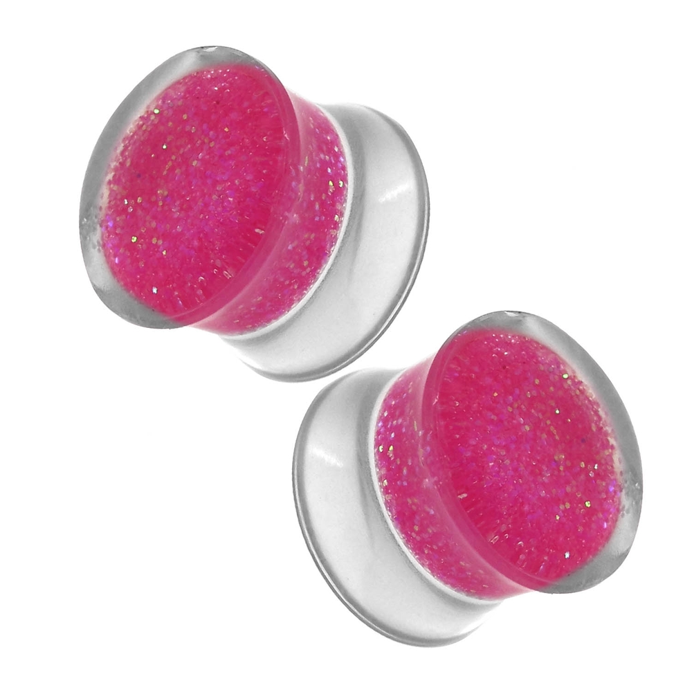 Calefee Ohr Tunnel 6-20mm - Acryl Stretching Schmuck Mit Glitzer