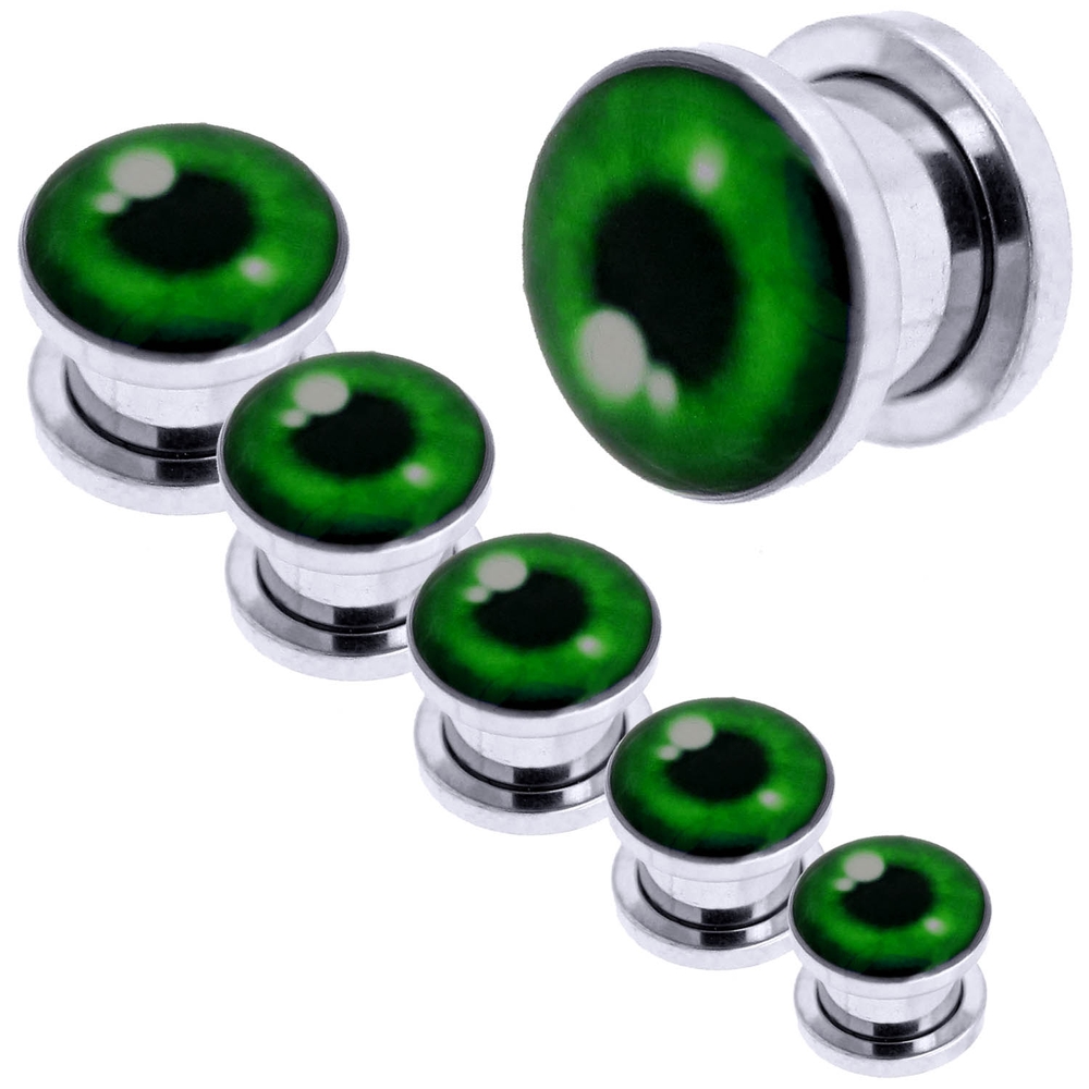 Flesh Tunnel Con Doppio Bordo Svasato, In Acciaio Inox, Dilatatore Lobo Orecchio E Acciaio