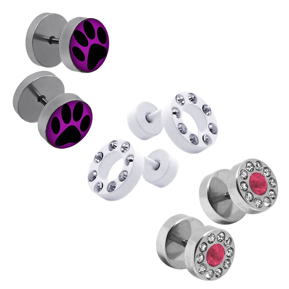 2er Set Fakeplugs Fake Plug Tunnel Piercing Ohr Schnecke