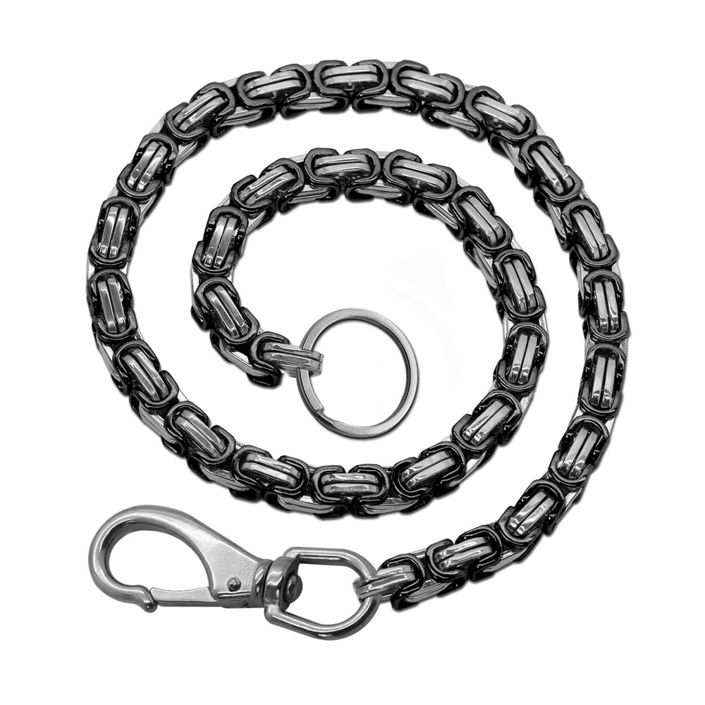 1 portachiavi catena per pantaloni catena moschettone catena catena per portafoglio acciaio inox - Foto 10 di 16