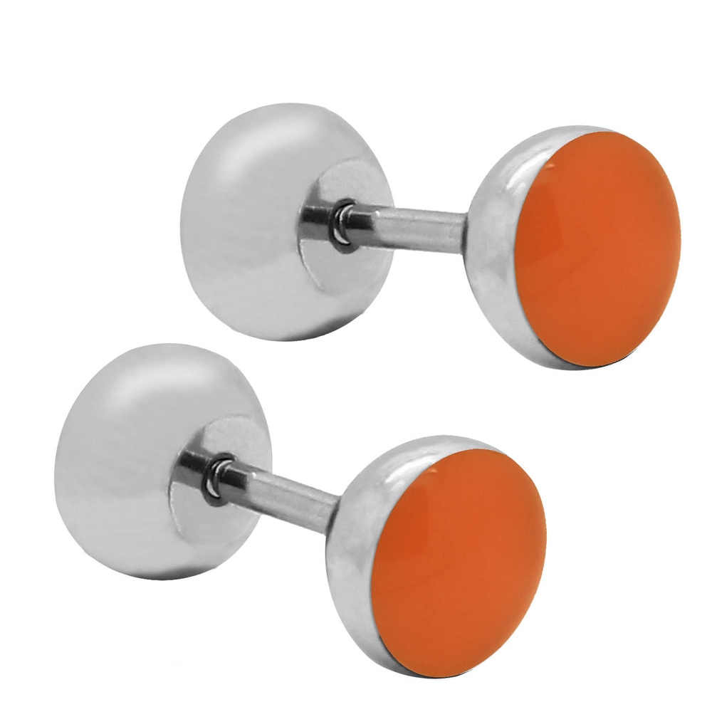 1 Paar Fakeplugs Ohrstecker Ø 7mm Ohrringe Fake Plug Tunnel Glitzer Piercing - Picture 19 of 19